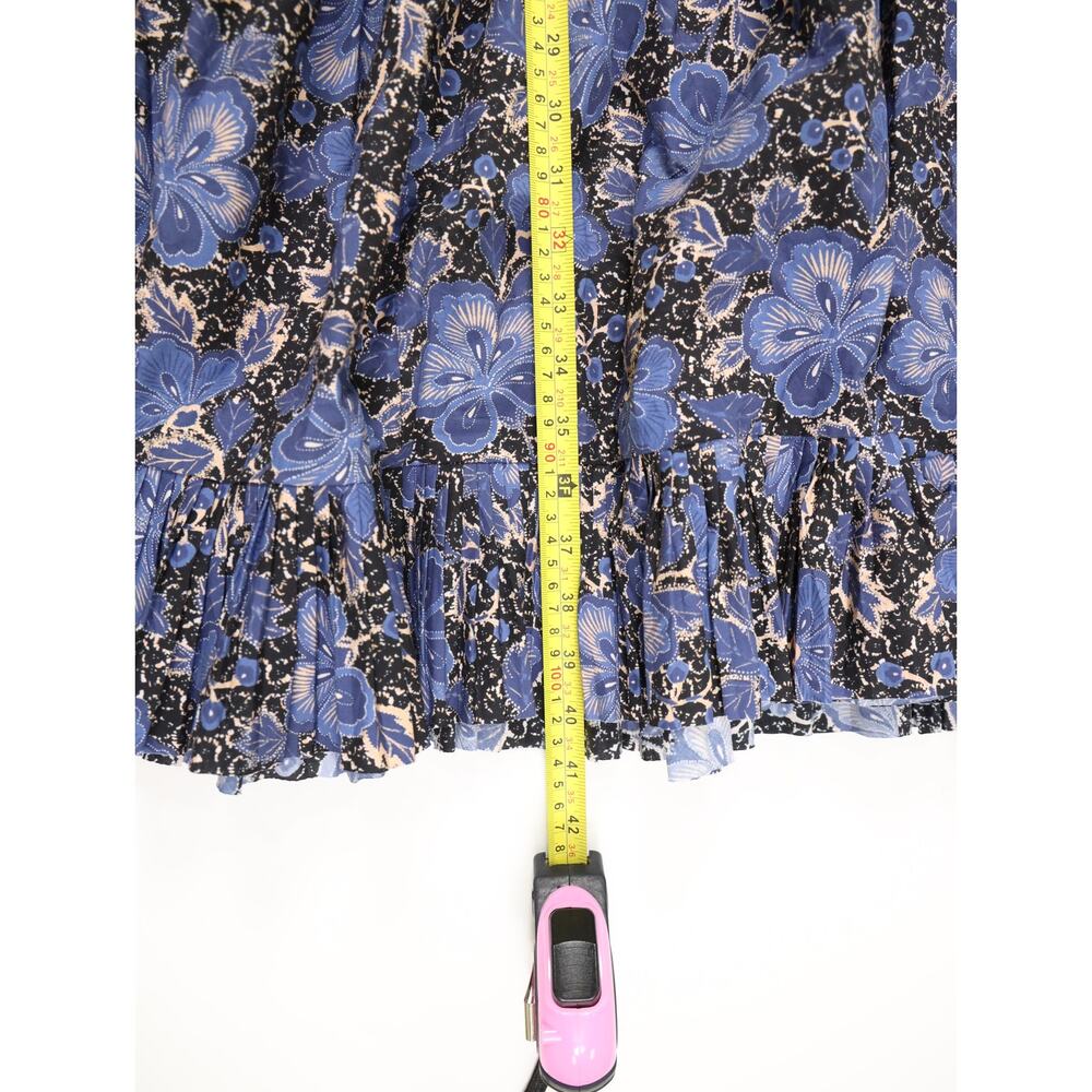 Rare Boho Luxe Ulla Johnson Capsule Collection Tiered Blue Floral Maxi Dress 6 - Picture 12 of 16
